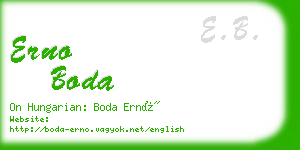 erno boda business card